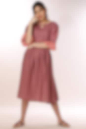 Powder Pink Linen Ruffled Dress by linencut