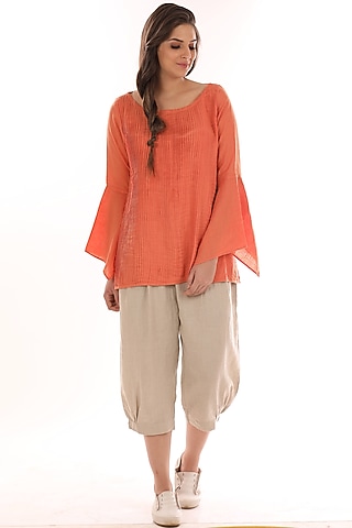 Orange Linen Top by linencut