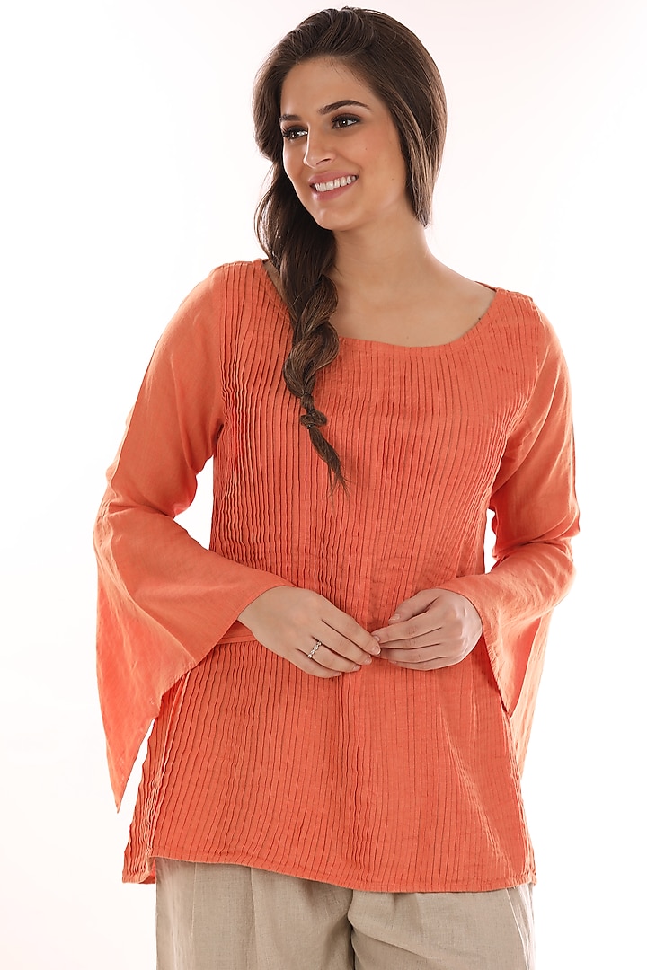 Orange Linen Top by linencut at Pernia's Pop Up Shop