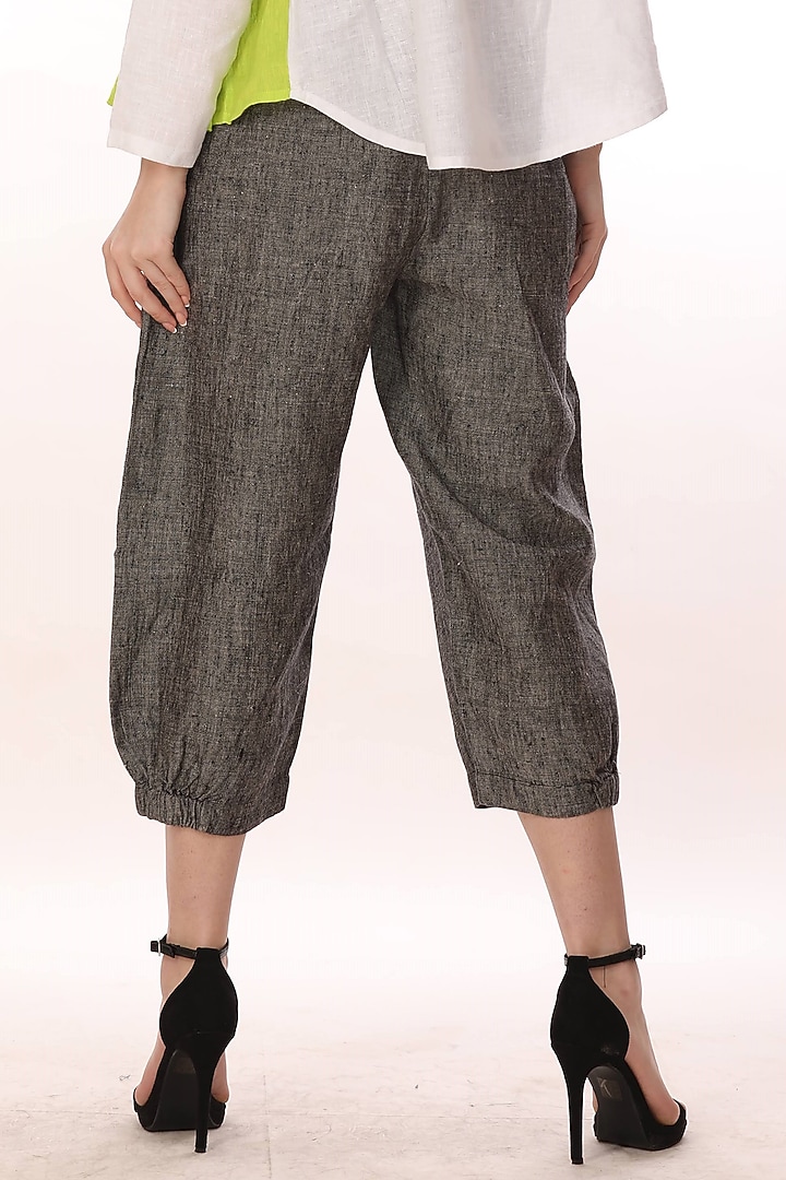 Black Pleated Linen Pants by linencut at Pernia's Pop Up Shop