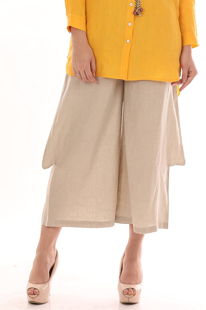 Nude Side Seam Culotte Pants by linencut at Pernia's Pop Up Shop
