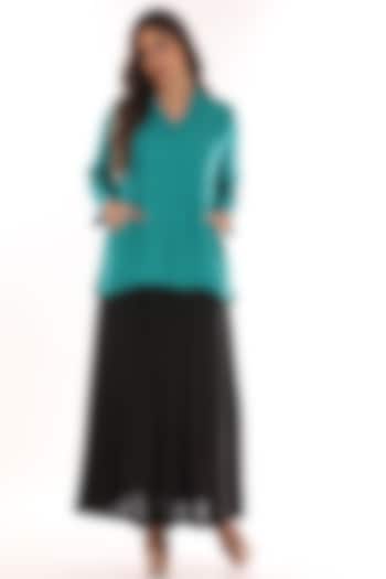 Black Linen Ankle Length Skirt by linencut