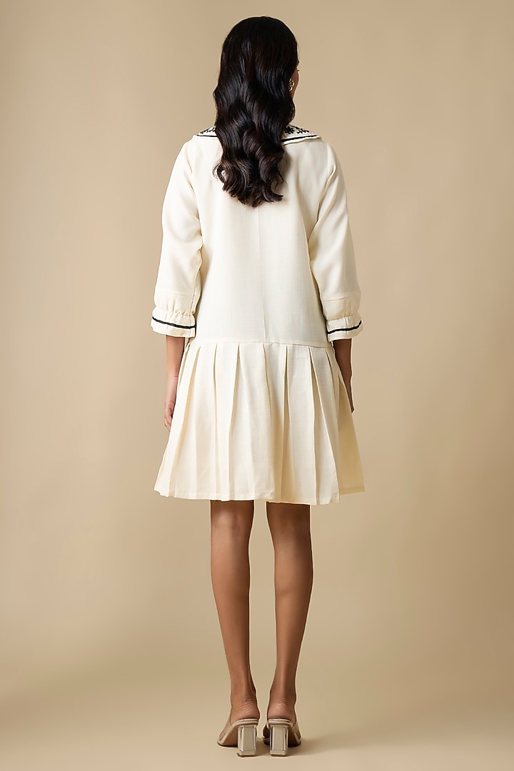 White Turkish Linen Embroidered Summer Dress by Linera at Pernia's Pop Up Shop