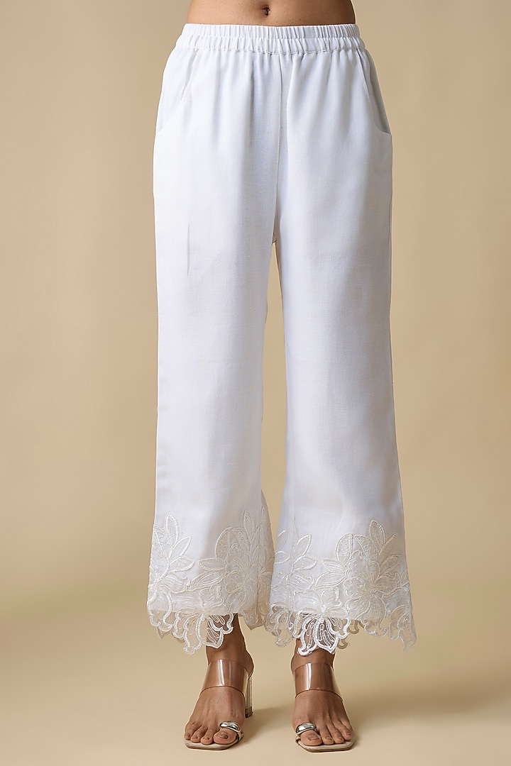 Lime Green Turkish Linen Embroidered Co-Ord Set by Linera at Pernia's Pop Up Shop
