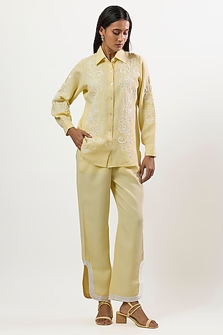 Buttery Yellow Turkish Linen Co-Ord Set by Linera