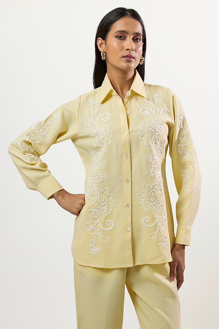 Buttery Yellow Turkish Linen Co-Ord Set by Linera at Pernia's Pop Up Shop