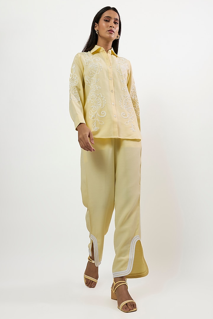 Buttery Yellow Turkish Linen Co-Ord Set by Linera at Pernia's Pop Up Shop