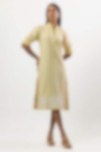 Yellow Turkish Linen Embroidered Summer Dress by Linera at Pernia's Pop Up Shop