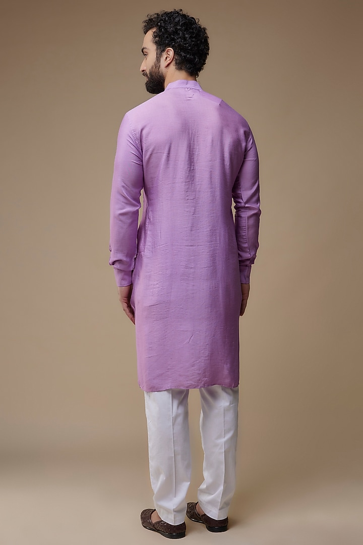 Purple Cotton Hand-Painted Kurta Set by Label Neha saxena at Pernia's Pop Up Shop