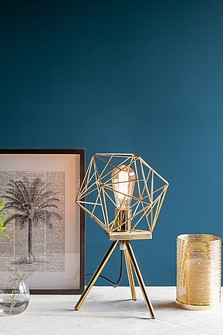 Shiny Gold Stainless Steel Table Lamp by Logam