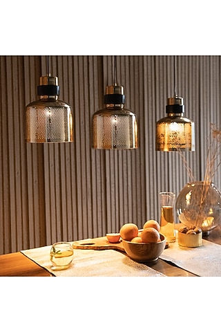 Gold & Black Iron Pendant Light by Logam
