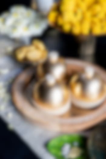 Gold Mother Of Pearl & Aluminium Tray & Jars Set by Logam at Pernia's Pop Up Shop