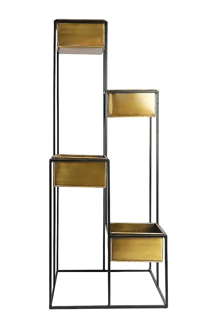 Gold & Black Iron Planter Stand by Logam