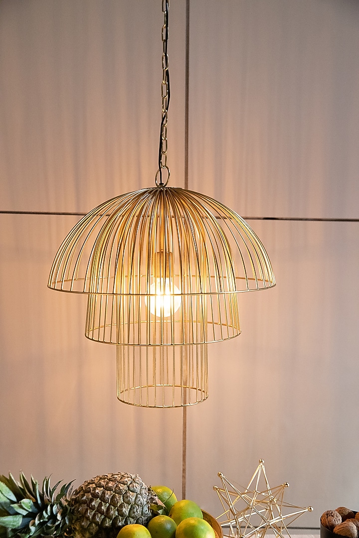 Gold Iron Pendant Light by Logam at Pernia's Pop Up Shop