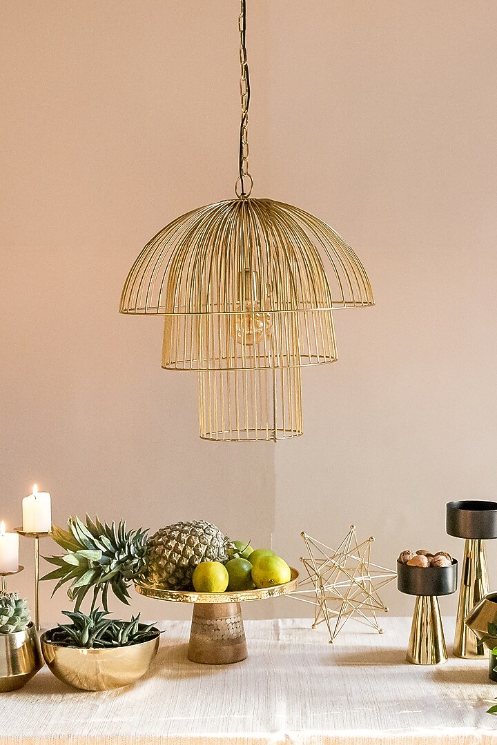 Gold Iron Pendant Light by Logam at Pernia's Pop Up Shop