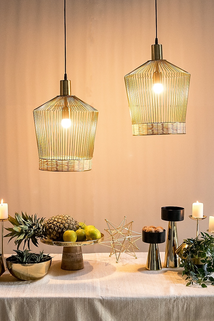 Gold Bell-Shaped Pendant Light by Logam at Pernia's Pop Up Shop