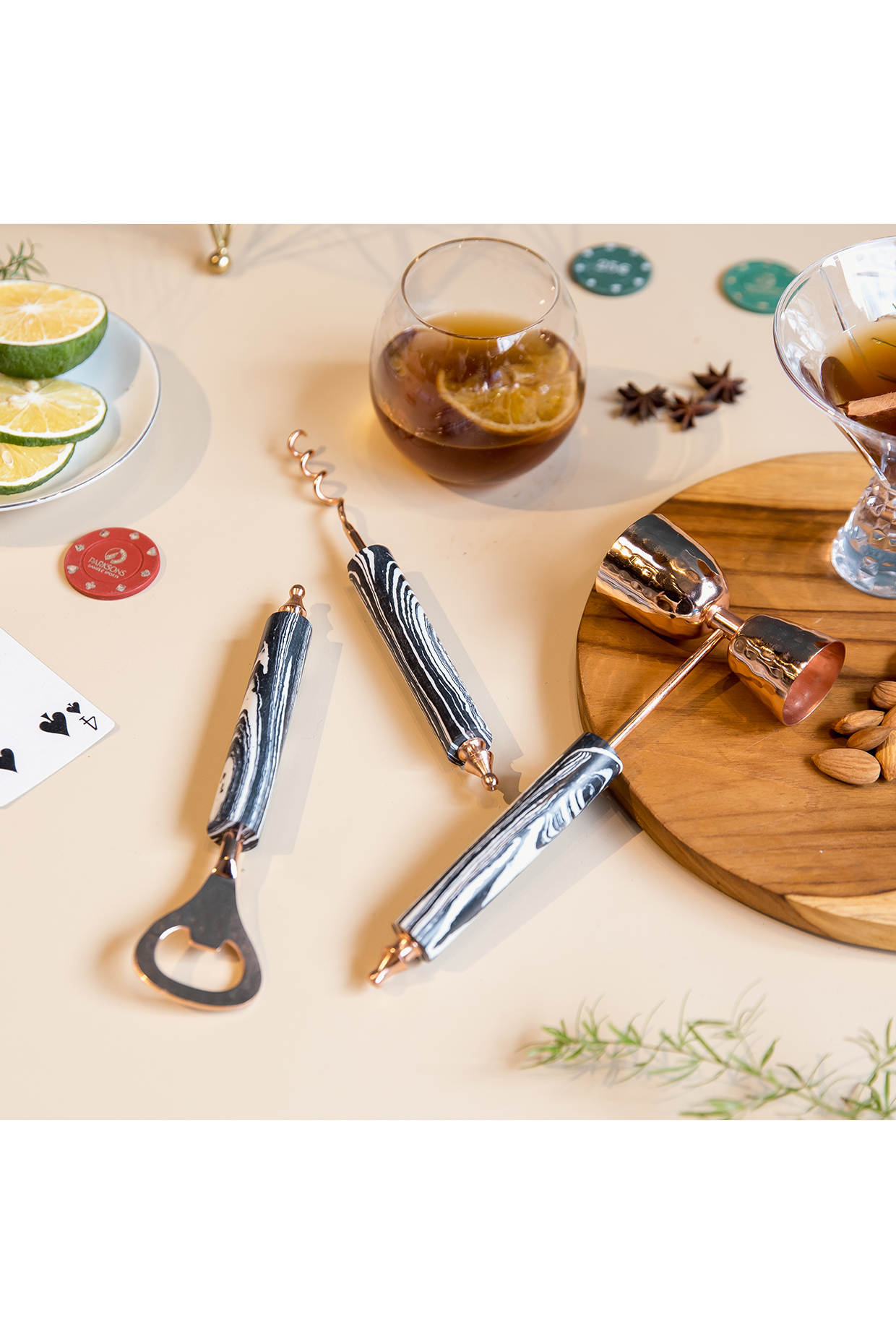 Gold & Black Bar Tools (Set of 3) by Logam at Pernia's Pop Up Shop