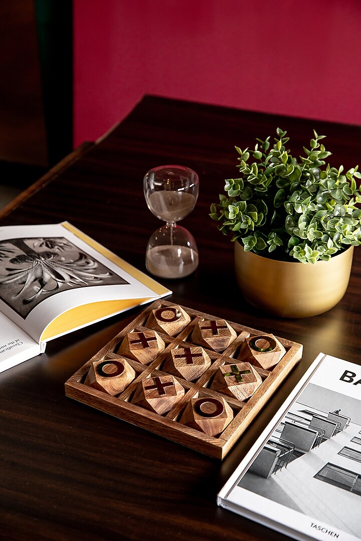 Dark Wood & Gold Acrylic Key Word- Table Showpiece by Logam at Pernia's Pop Up Shop