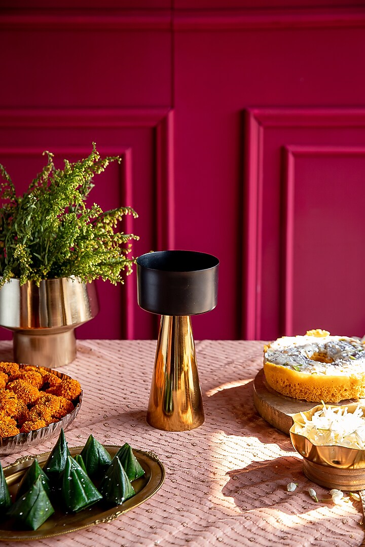 Black & Gold Mild Steel Decorative Bowl (Set Of 2) by Logam at Pernia's Pop Up Shop