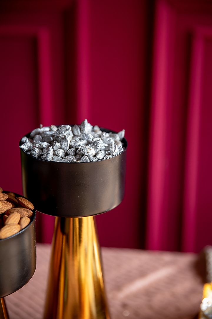 Black & Gold Mild Steel Decorative Bowl (Set Of 2) by Logam at Pernia's Pop Up Shop