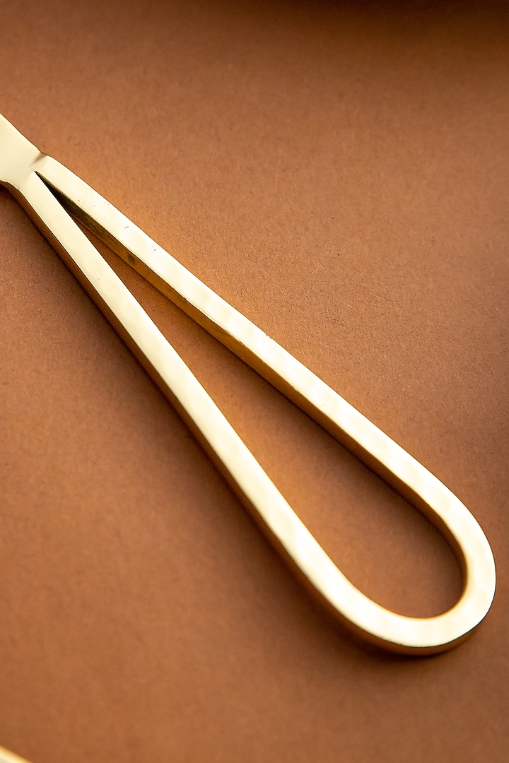 Gold Stainless Steel Cutlery (Set Of 3) by Logam at Pernia's Pop Up Shop