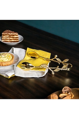 Botanical Gold Tongs by Logam