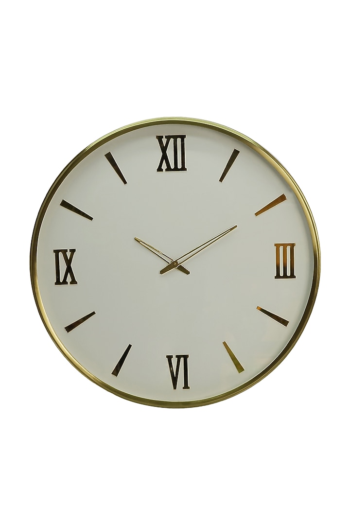 White & Gold Wall Clock by Logam at Pernia's Pop Up Shop
