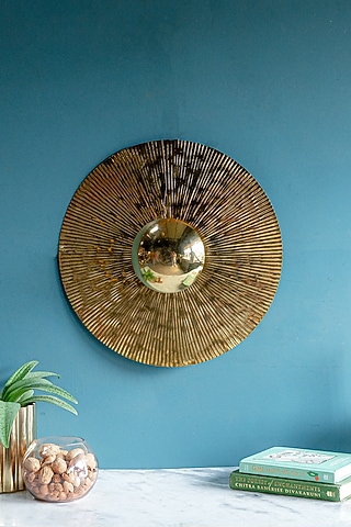 Shiny Gold Mild Steel Wall Scone by Logam