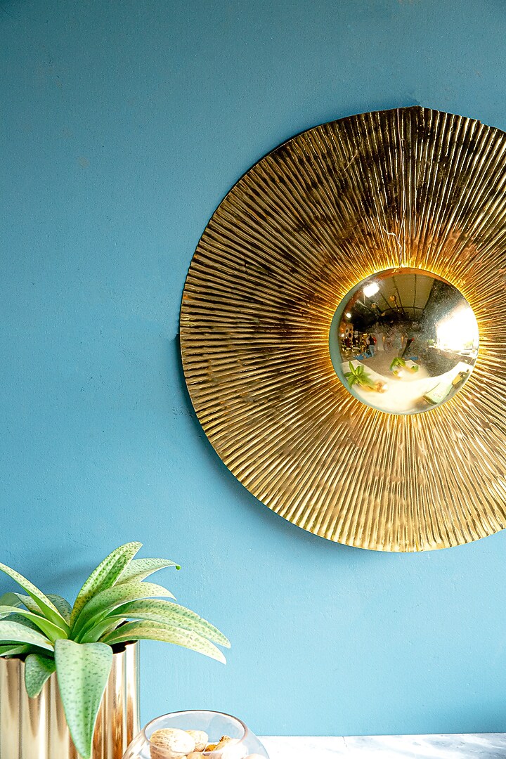 Shiny Gold Mild Steel Wall Scone by Logam at Pernia's Pop Up Shop