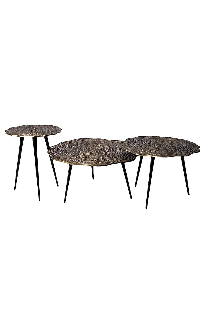 Gold & Black Aluminium Nesting Table Set by Logam at Pernia's Pop Up Shop