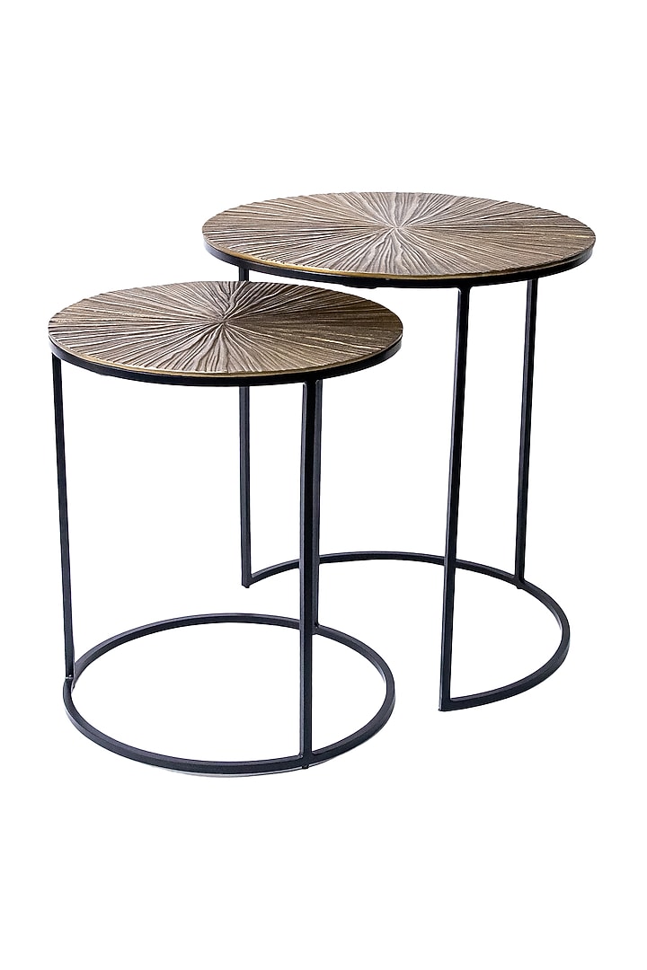Gold Aluminium & Mild Steel Nesting Table Set by Logam at Pernia's Pop Up Shop