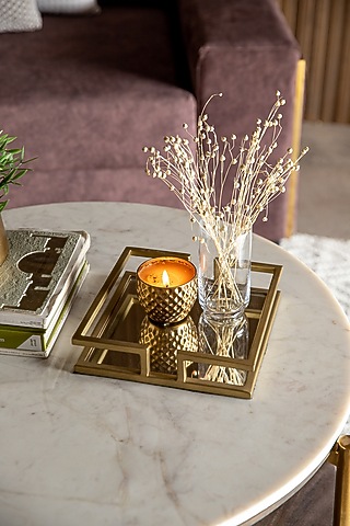 Antique Brass Luna Tray by Logam