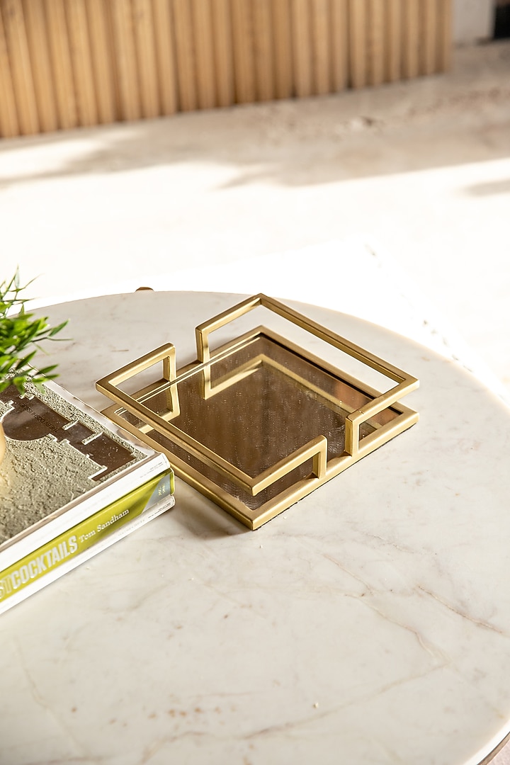 Antique Brass Luna Tray by Logam at Pernia's Pop Up Shop