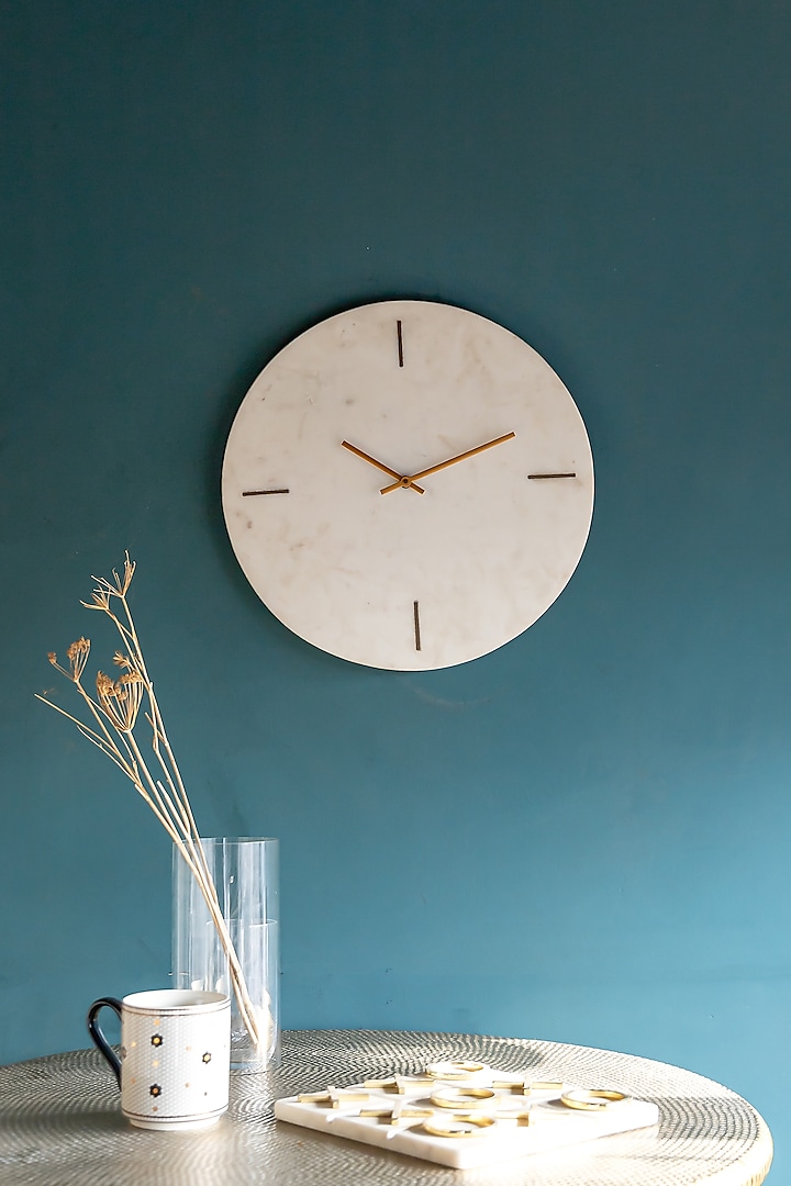 White Marmor Wall Clock by Logam
