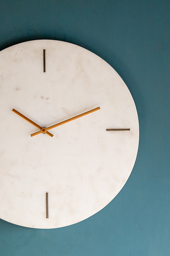 White Marmor Wall Clock by Logam at Pernia's Pop Up Shop
