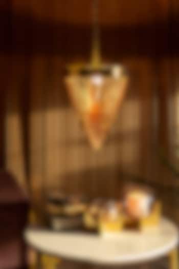 Natural Wood & Shiny Gold Serengeti Pendant Light by Logam at Pernia's Pop Up Shop