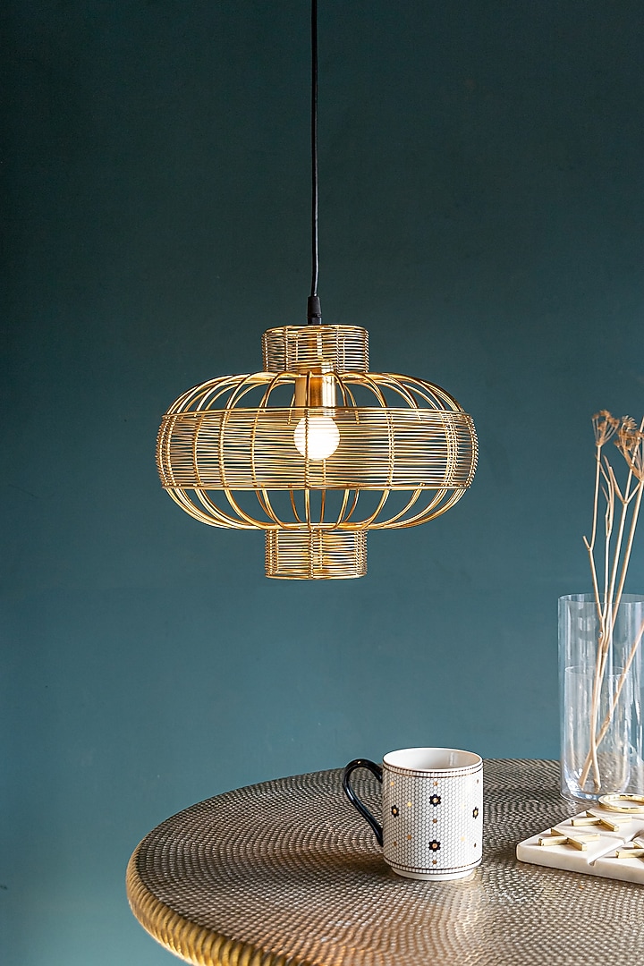 Shiny Gold Fio Pendant Light by Logam at Pernia's Pop Up Shop
