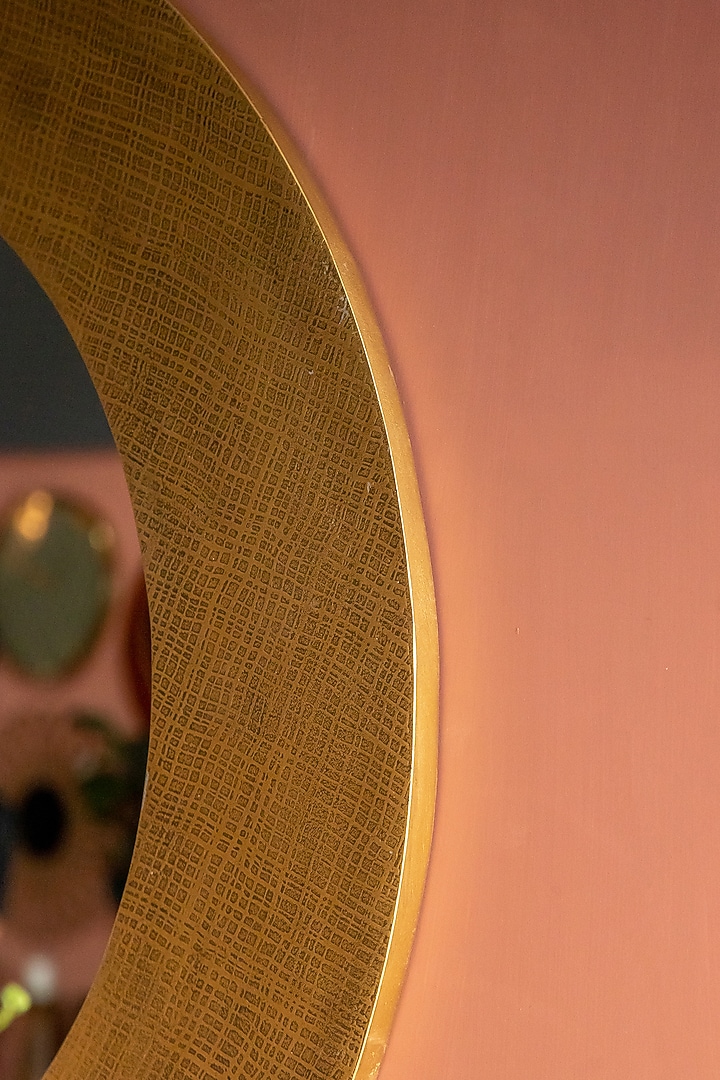 Gold Alluminium Round Marlee Mirror by Logam at Pernia's Pop Up Shop