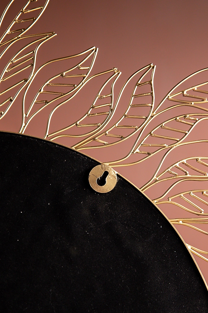 Gold MIld Steel Handcrafted Tropical Mirror by Logam at Pernia's Pop Up Shop