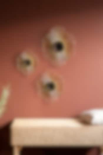 Gold Mild Steel & Mirror Bloom Wall Decor Set by Logam at Pernia's Pop Up Shop