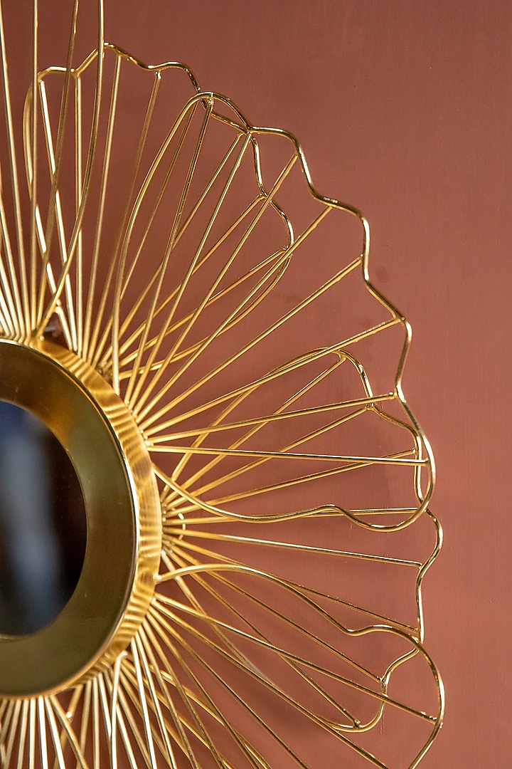 Gold Mild Steel & Mirror Bloom Wall Decor Set by Logam at Pernia's Pop Up Shop