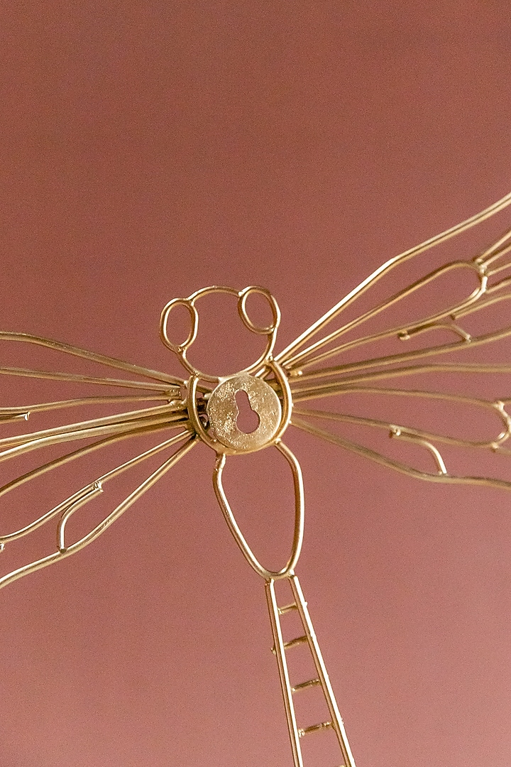 Gold Mild Steel Dragonfly Wall Decor Set by Logam at Pernia's Pop Up Shop