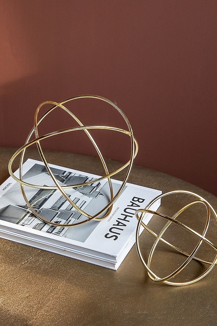 Gold Mild Steel Theo Sphere Showpiece by Logam