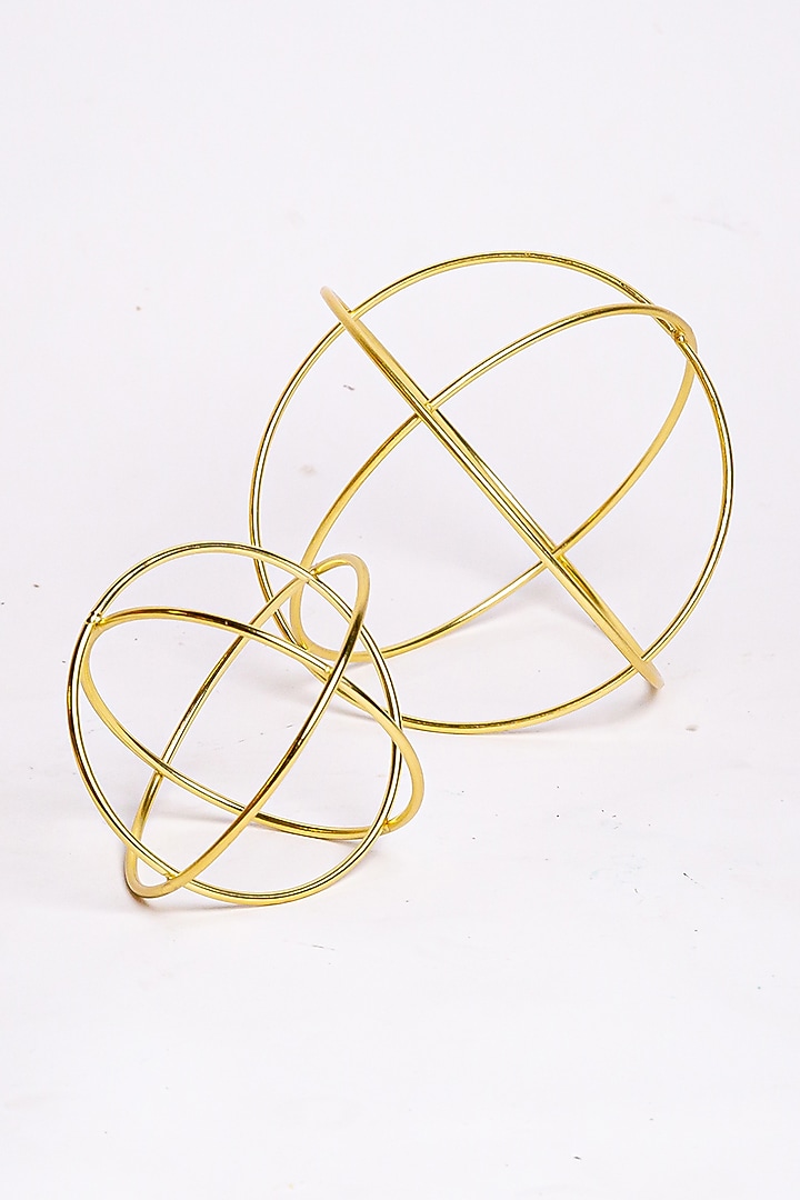 Gold Mild Steel Theo Sphere Showpiece by Logam at Pernia's Pop Up Shop
