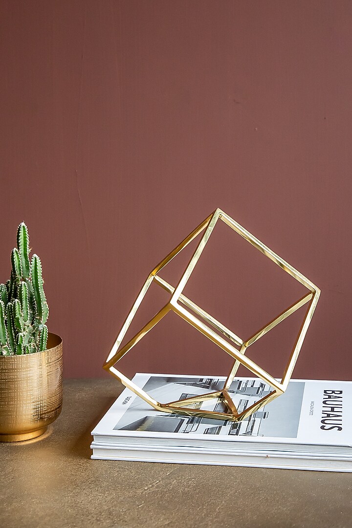 Gold Metal & Stainless Steel Jade Tabletop Accent by Logam at Pernia's Pop Up Shop