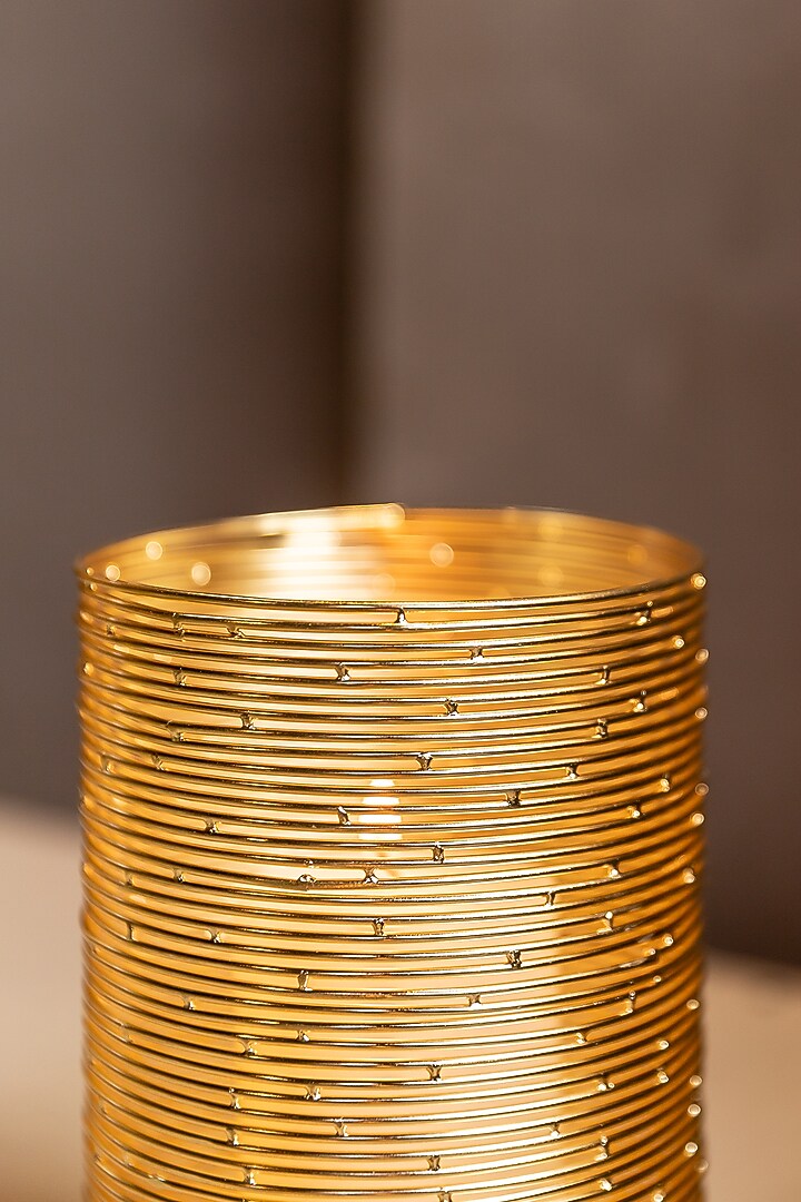 Gold Stainless Steel Candle Holder by Logam at Pernia's Pop Up Shop