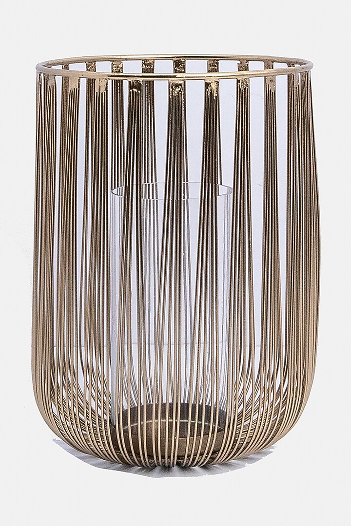 Antique Copper Iron & Glass Candle Holder by Logam at Pernia's Pop Up Shop