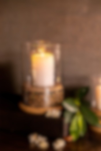 Shiny Gold Aluminium & Glass Candle Holder by Logam