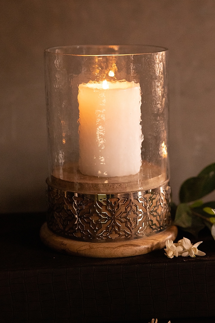 Shiny Gold Aluminium & Glass Candle Holder by Logam at Pernia's Pop Up Shop