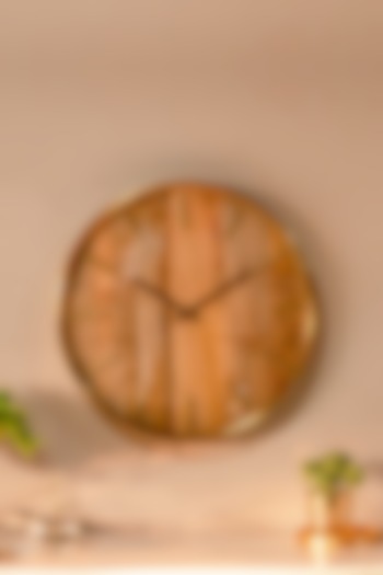 Brown Mango Wood Wall Clock by Logam